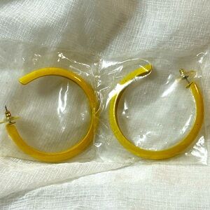 Vintage Yellow Hoop Earrings